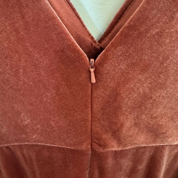 Jenny Yoo Devon Velvet Bridesmaid Maxi Dress in Cinnamon Rose Size 8 - Picture 5 of 8